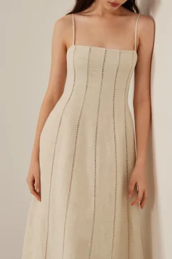 Lace-Trim Smocked-Back Dress