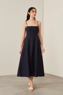 Lace-Trim Smocked-Back Dress