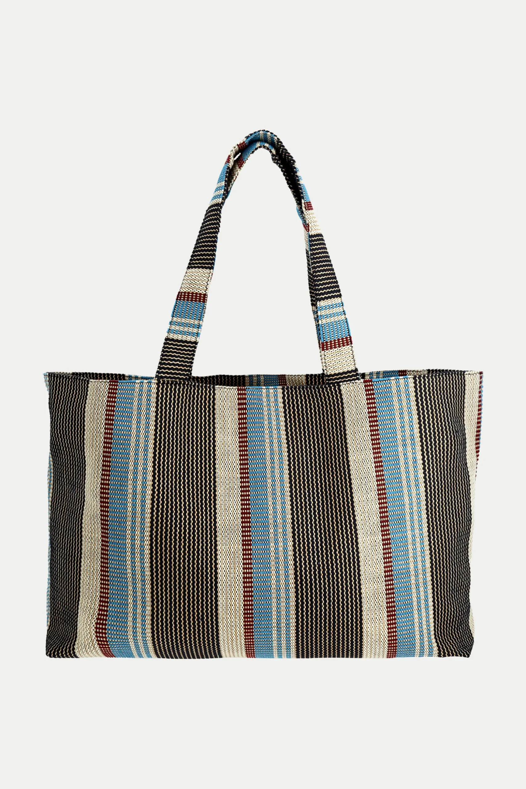 Large Striped Woven Beach Bag