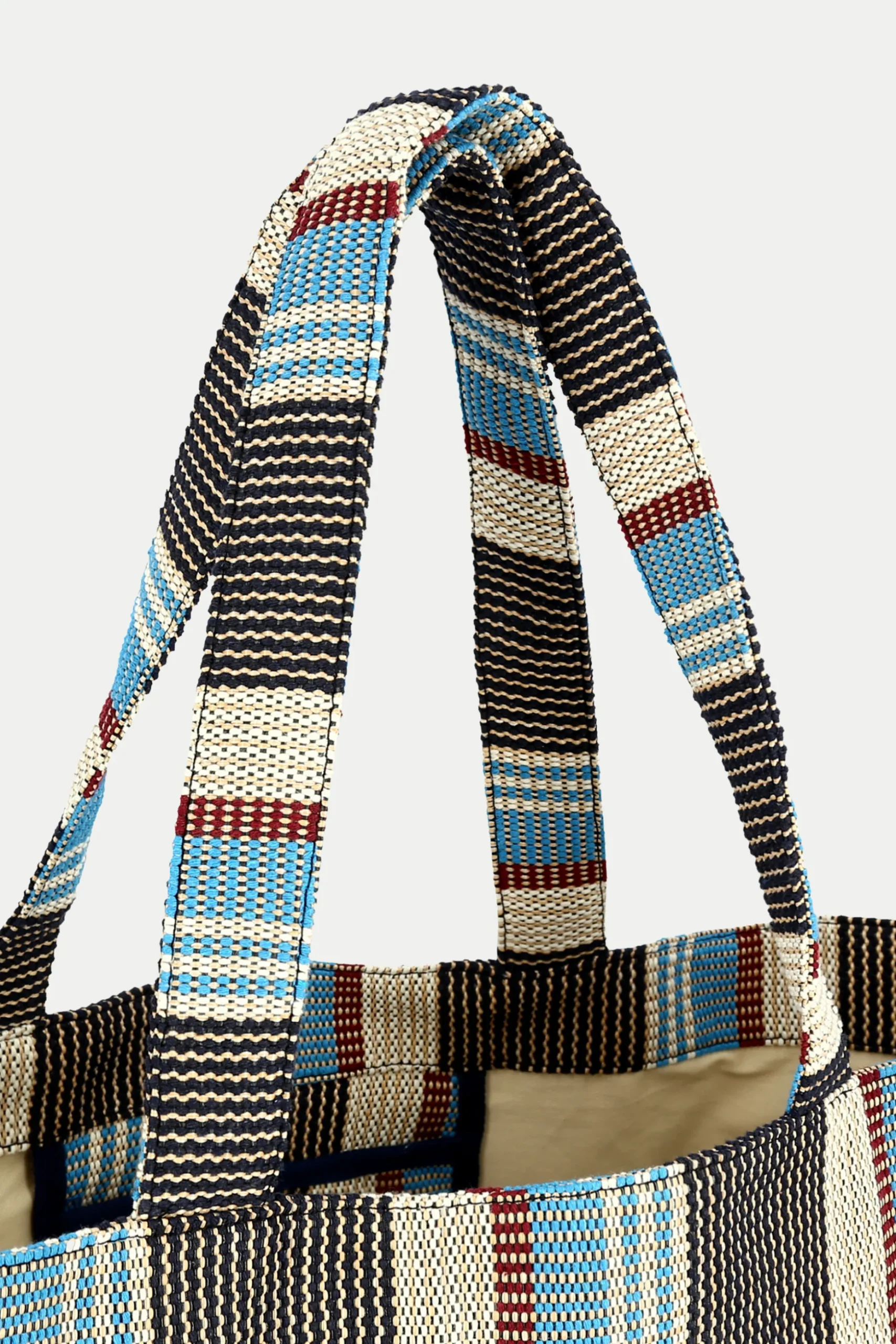 Large Striped Woven Beach Bag