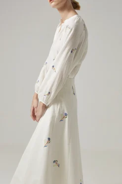 Liberty Cotton Embroidered Panelled Skirt