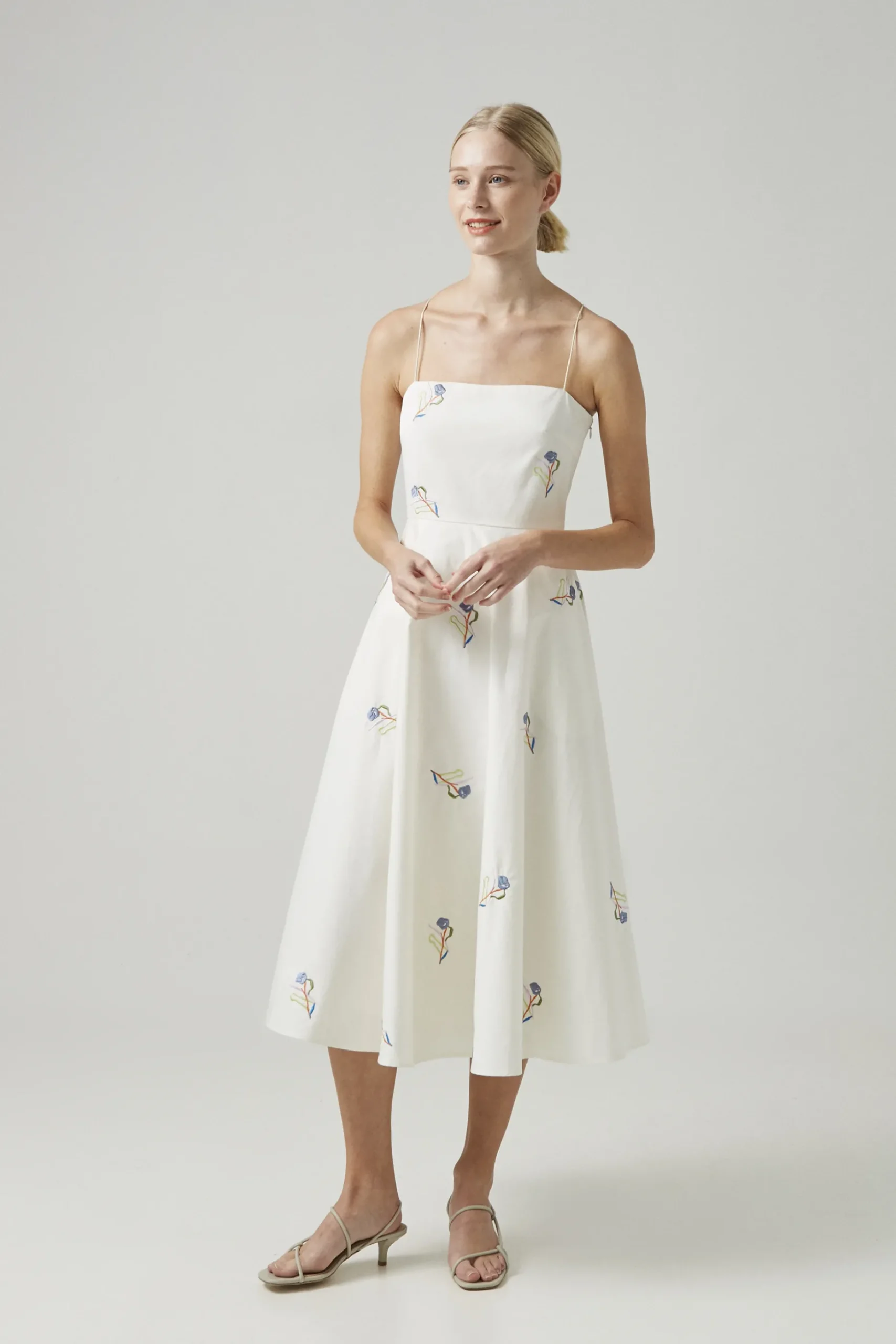 Liberty Cotton Embroidered Cross-Back Dress