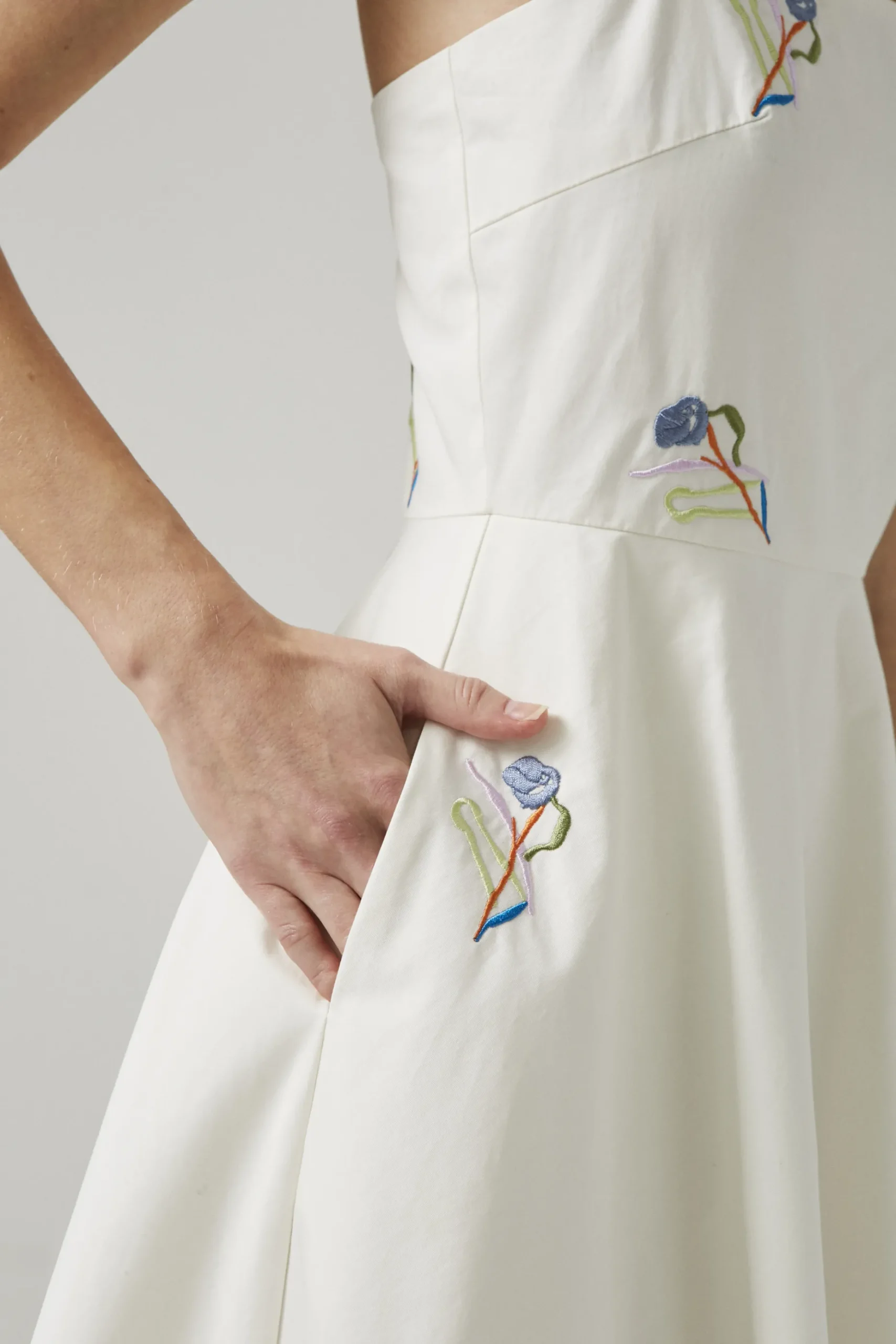 Liberty Cotton Embroidered Cross-Back Dress