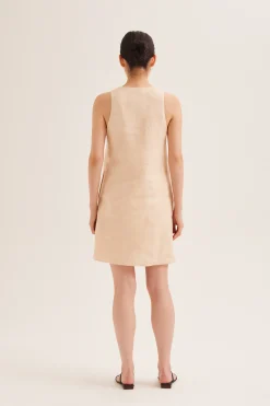 Linen Button-Down Shift Dress