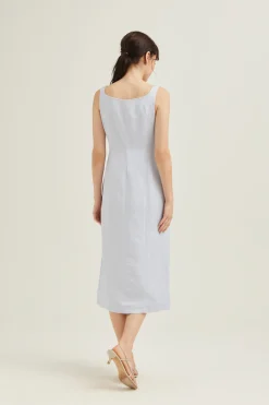 Linen Button-Down Vest Dress