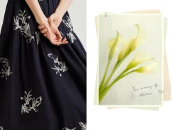 Linen Embroidered Midi Skirt
