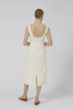 Linen Fitted Midi Dress