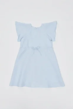 Linen Flutter Sleeve Midi Dress