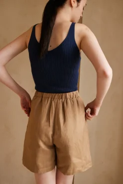 Linen High-Waisted Shorts