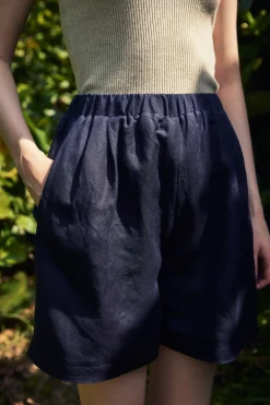 Linen High-Waisted Shorts