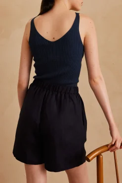 Linen High-Waisted Shorts