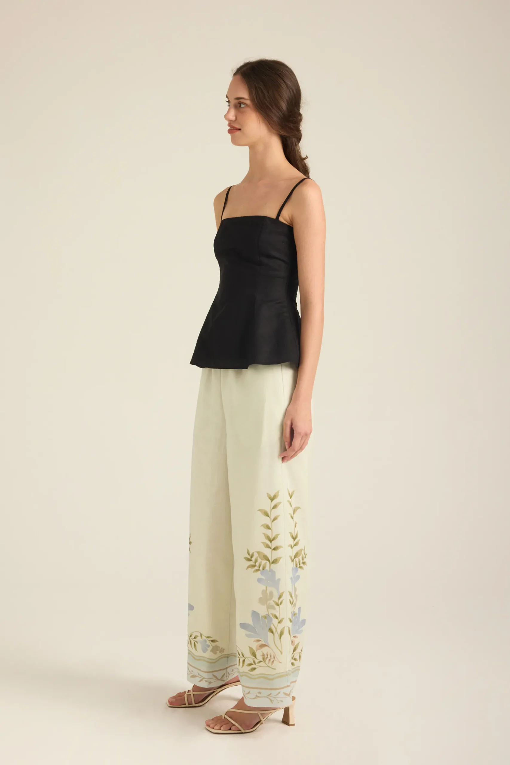 Linen Peplum Cami Top