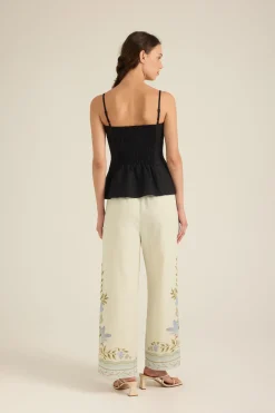 Linen Peplum Cami Top