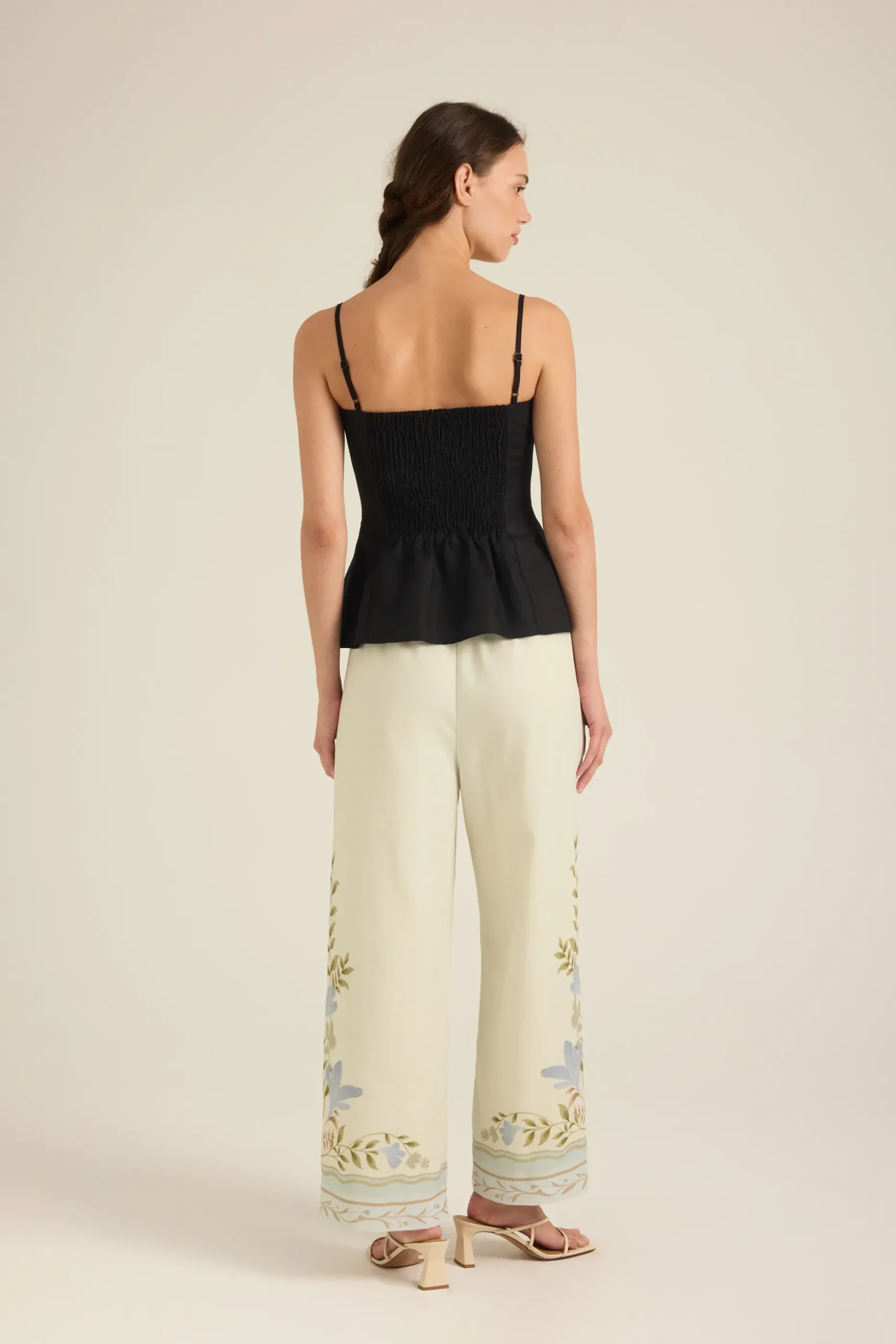 Linen Peplum Cami Top