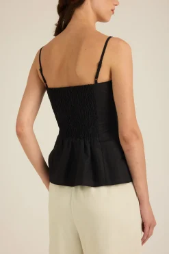 Linen Peplum Cami Top
