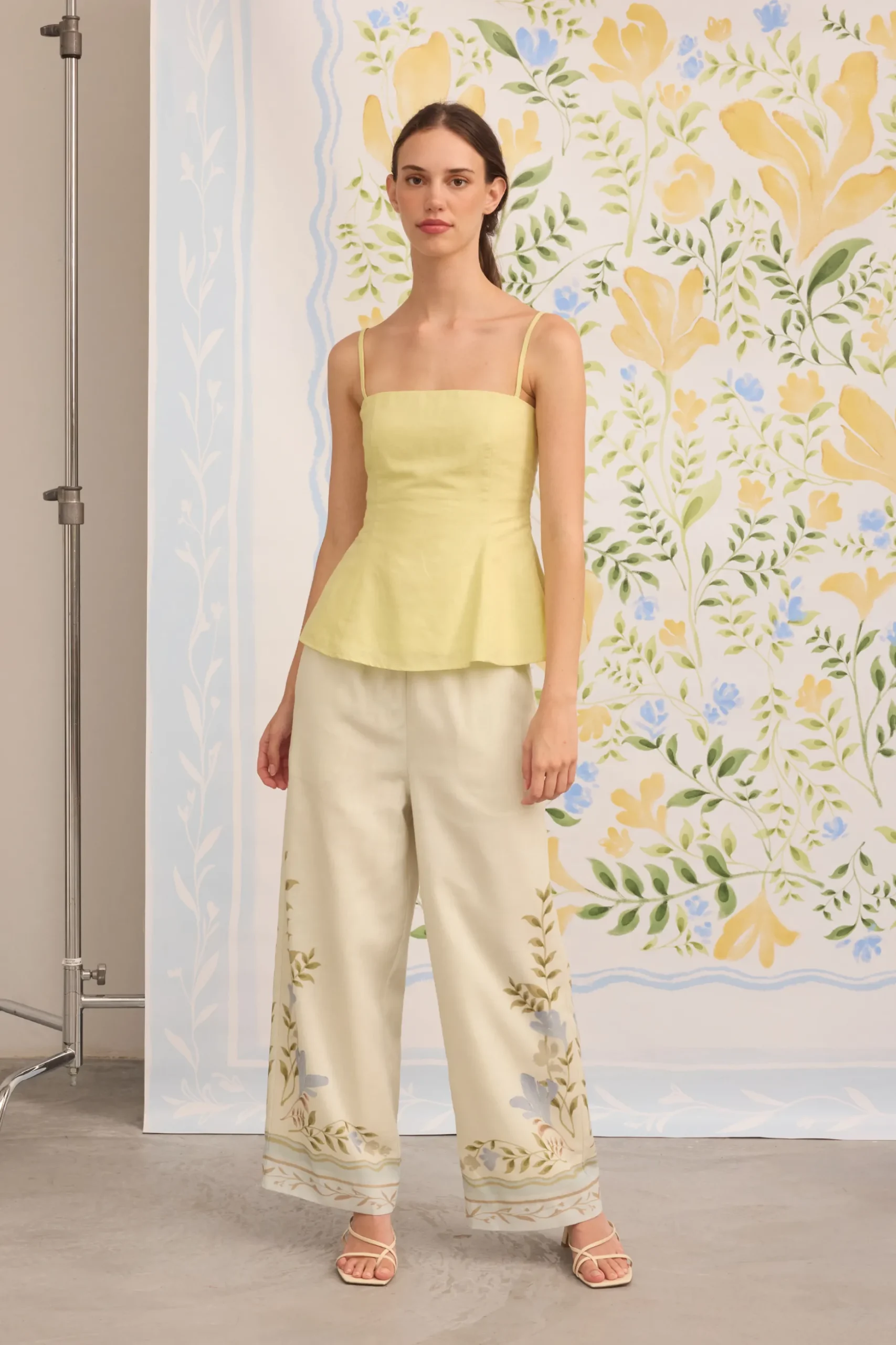 Linen Peplum Cami Top