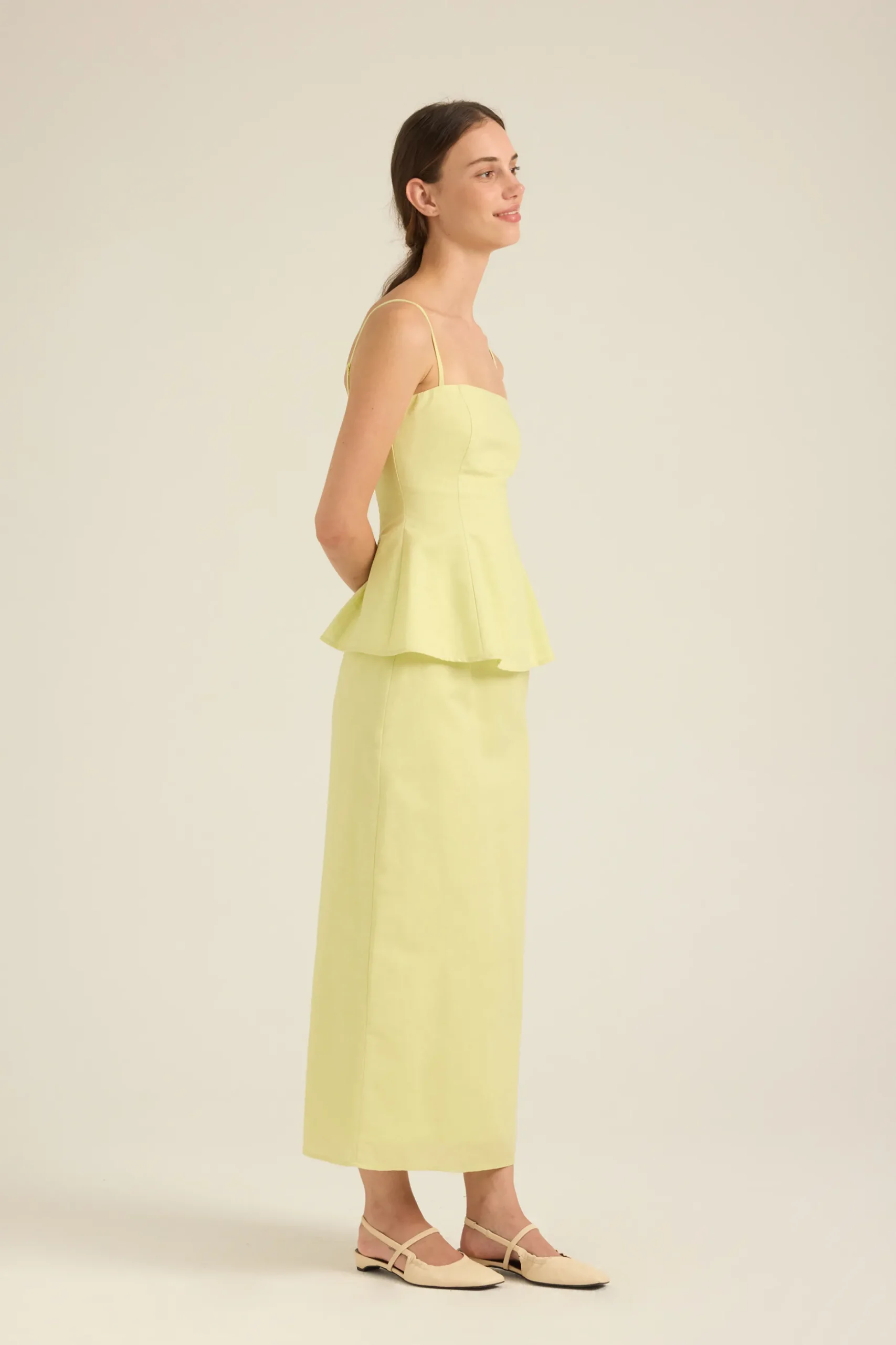 Linen Peplum Cami Top