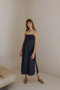 Linen Pinstripe Dress