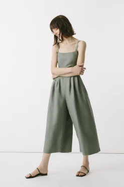 Linen Pleated Jumpsuit