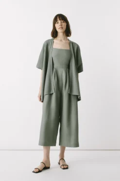 Linen Pleated Jumpsuit