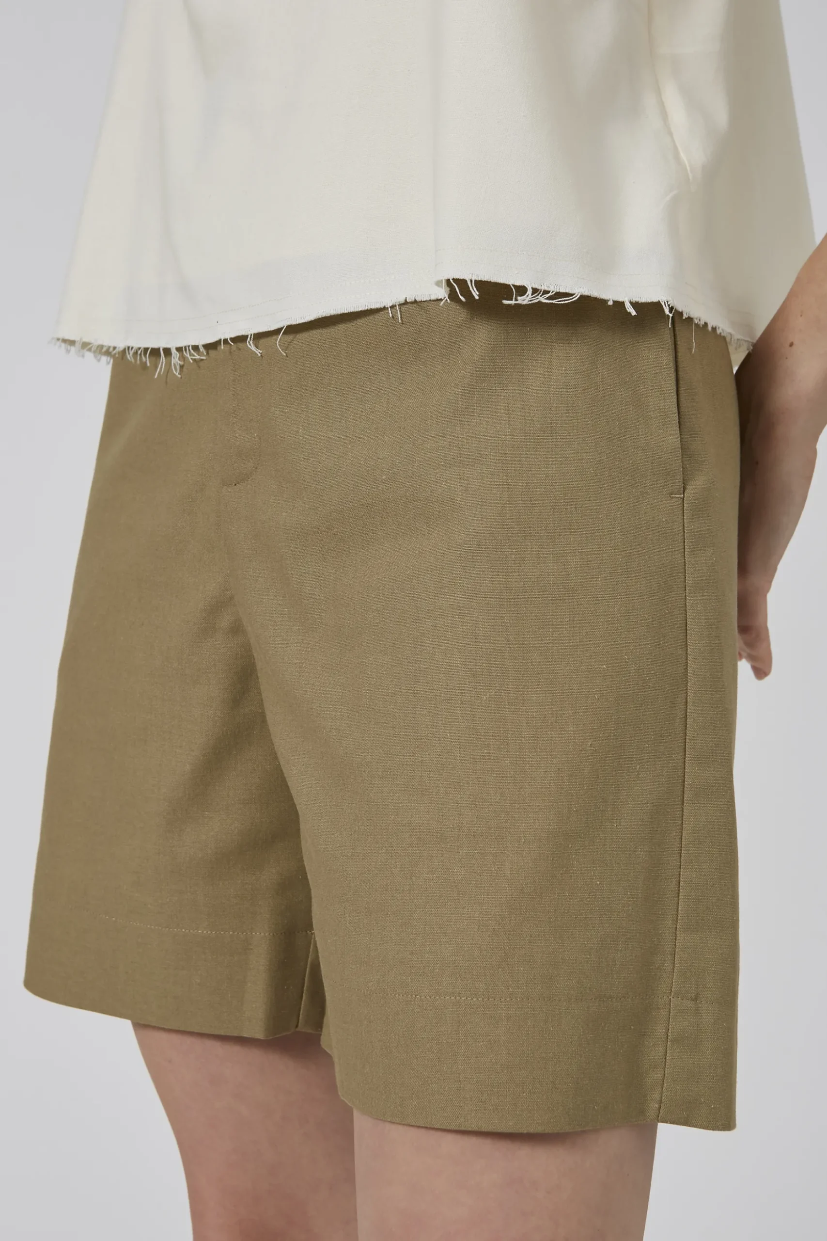 Linen Raw Hem Cami Top