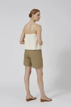 Linen Raw Hem Cami Top