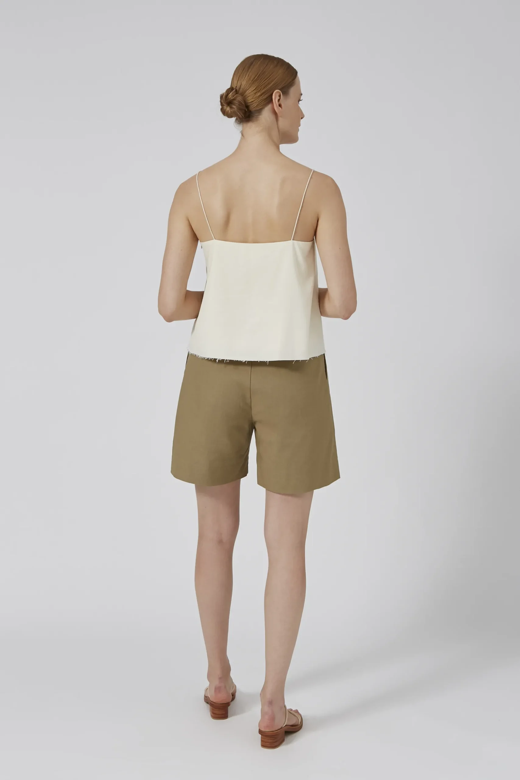 Linen Raw Hem Cami Top