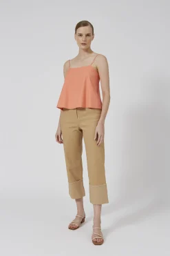 Linen Raw Hem Cami Top