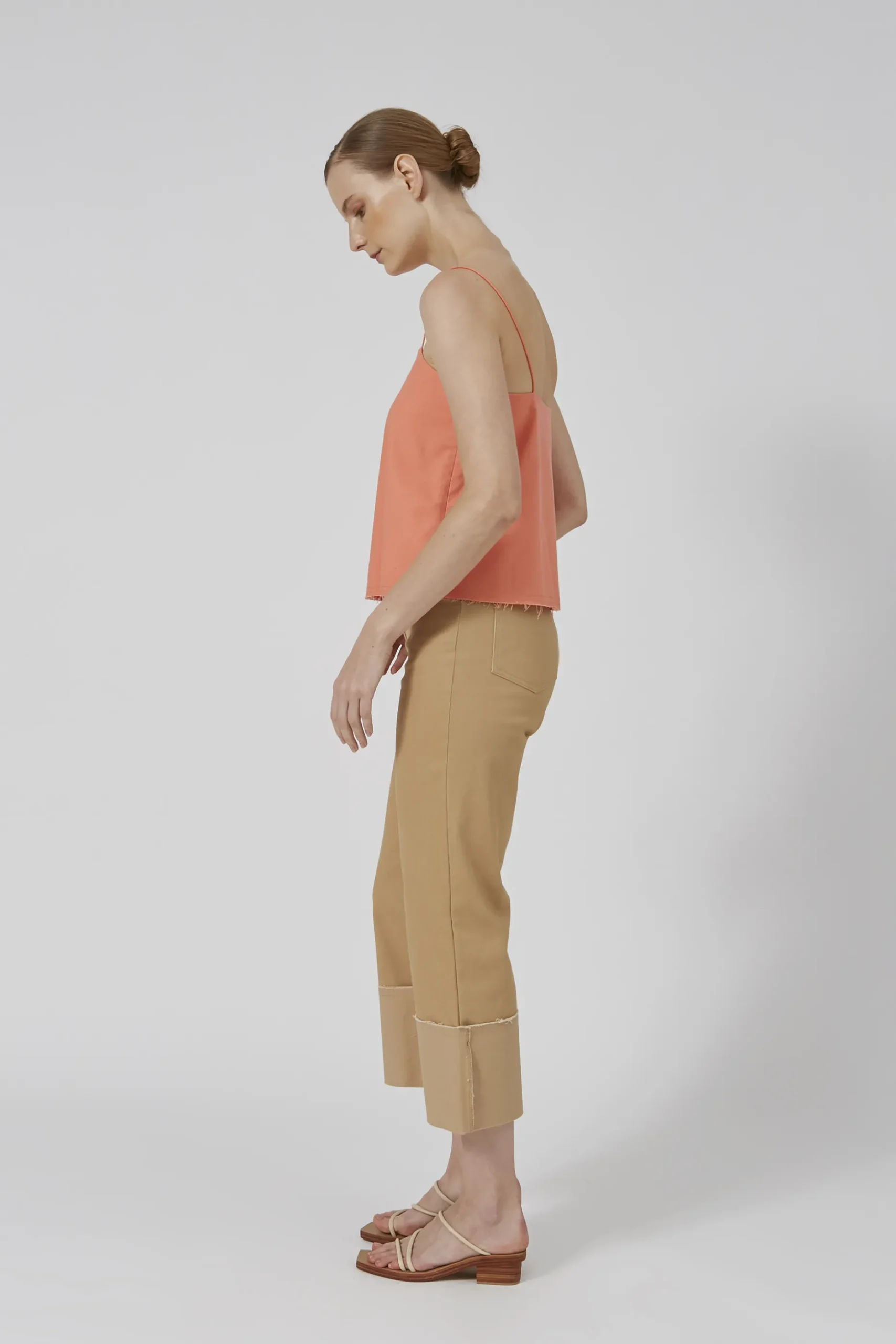 Linen Raw Hem Cami Top