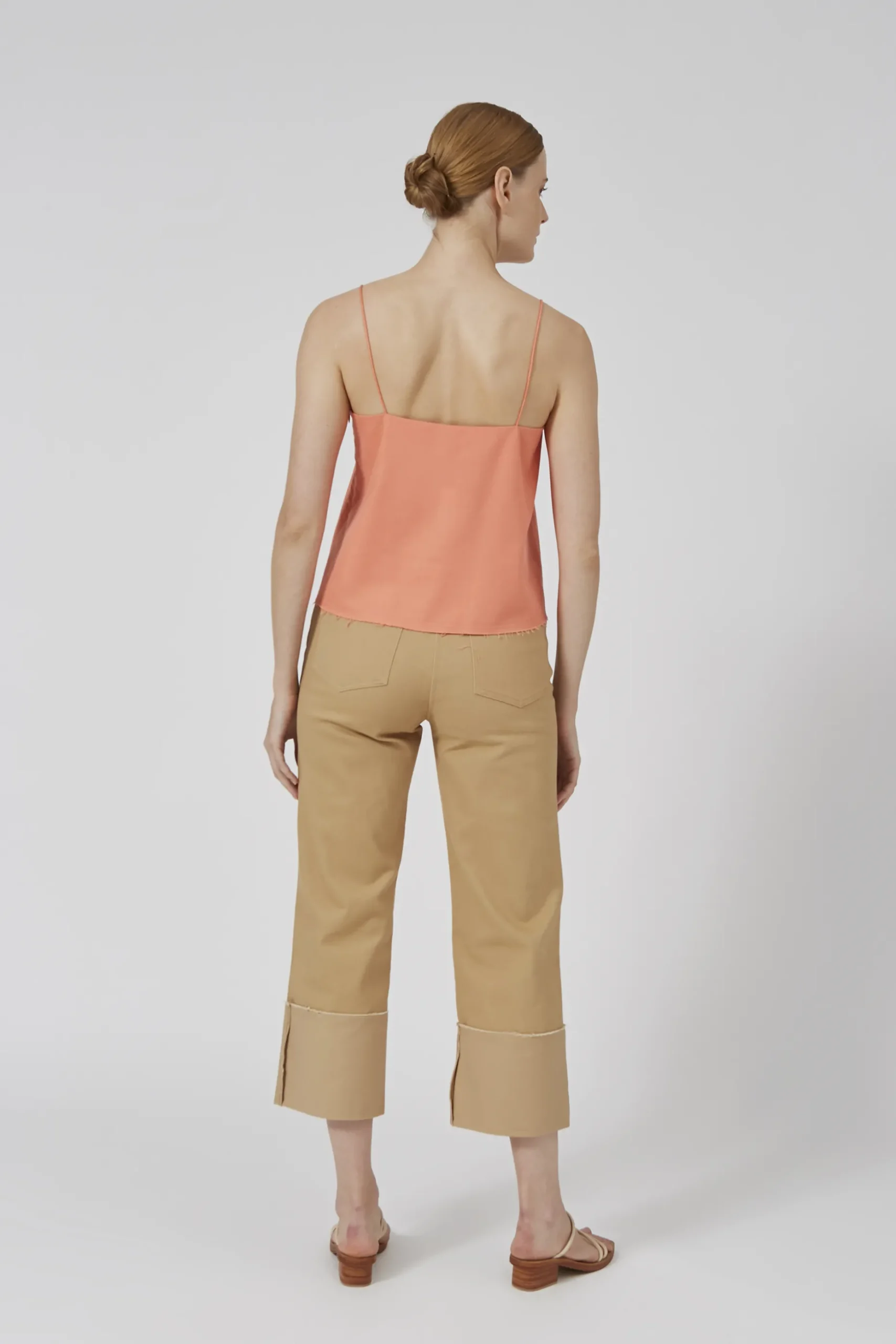 Linen Raw Hem Cami Top
