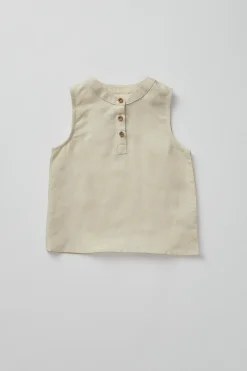 Linen Round-Neck Top