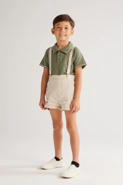 Linen Suspender Shorts
