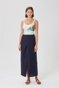 Linen Wrap Skirt