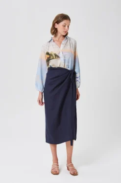 Linen Wrap Skirt