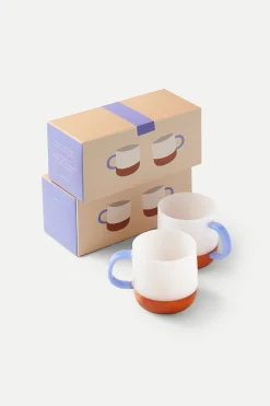 [Local Shipping Only] Colourblock Glass Mug Set (Set of 2)