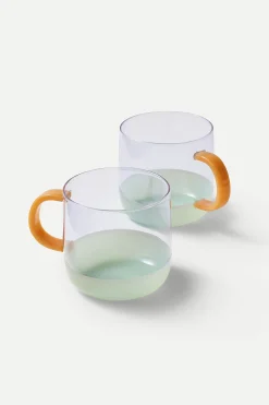 [Local Shipping Only] Colourblock Glass Mug Set (Set of 2)