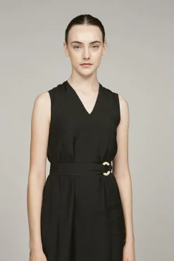 Loop Buckle Midi Dress