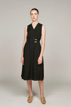 Loop Buckle Midi Dress