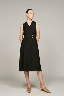 Loop Buckle Midi Dress