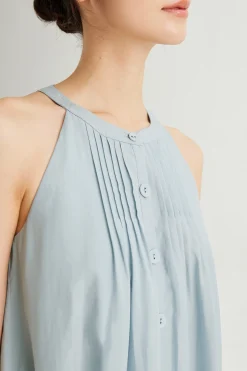 Lyocell Pintuck Halter Dress