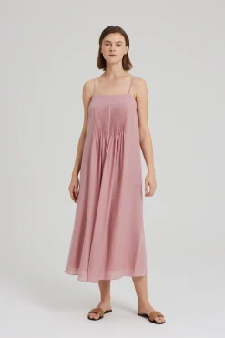 Lyocell Pintuck Tent Dress