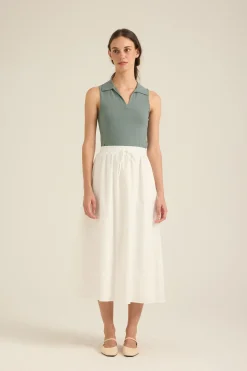 Modal-Cotton Midi Skirt