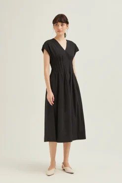 Modal-Cotton Pleated Dress