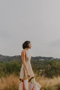 Mountains One-Shoulder Pleated Dress [Online Exclusive]