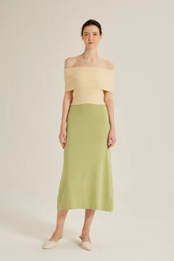 Off-Shoulder Bouclé Knit Top