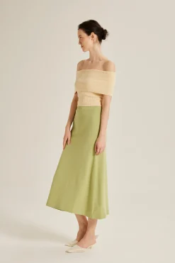 Off-Shoulder Bouclé Knit Top