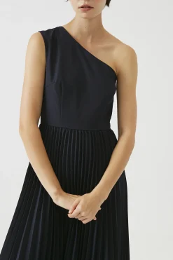One-Shoulder Pleated Dress