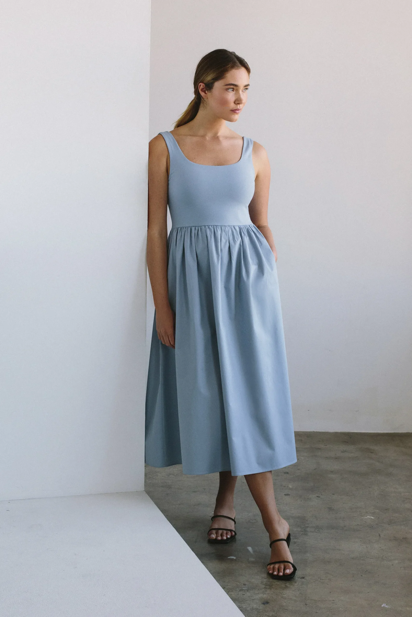 Organic Cotton Jersey Midi Dress