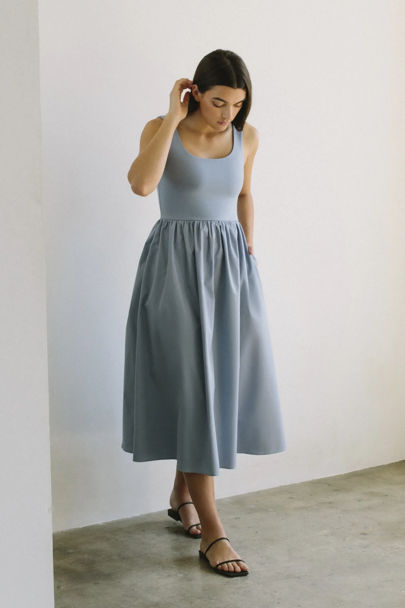 Organic Cotton Jersey Midi Dress