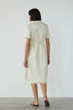 Organic Cotton Mandarin Collar Shirt Dress